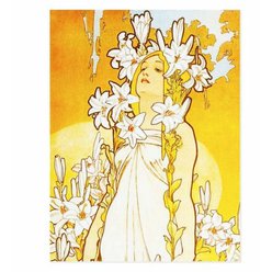 Alfons Mucha magnet Lily
